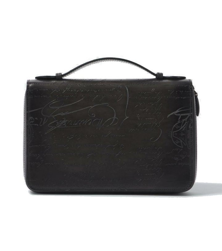 Pochette De Voyage Berluti En Toile Noire – Neuf Avec étiquettes – Fabriqué En Italie