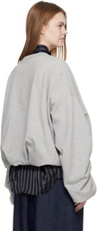 Dries Van Noten Gray Draped Sweatshirt