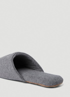 Script Embroidery Slippers in Grey