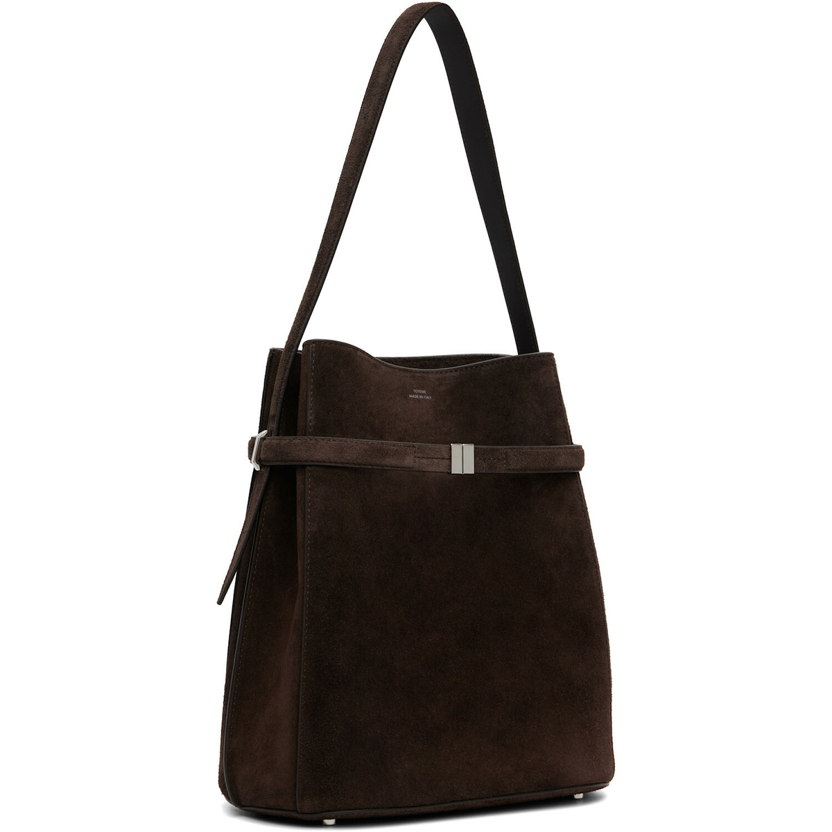 TOTEME Brown Belted Suede Bucket Bag