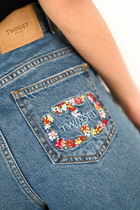 TwinSet Slim Fit Jeans With Floral Oval T