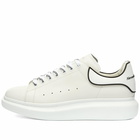 Alexander McQueen Men's Rubber Patch Heel Tab Wedge Sole Sneakers in White