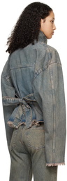 Jade Cropper Gray Oversized Belted Denim Jacket