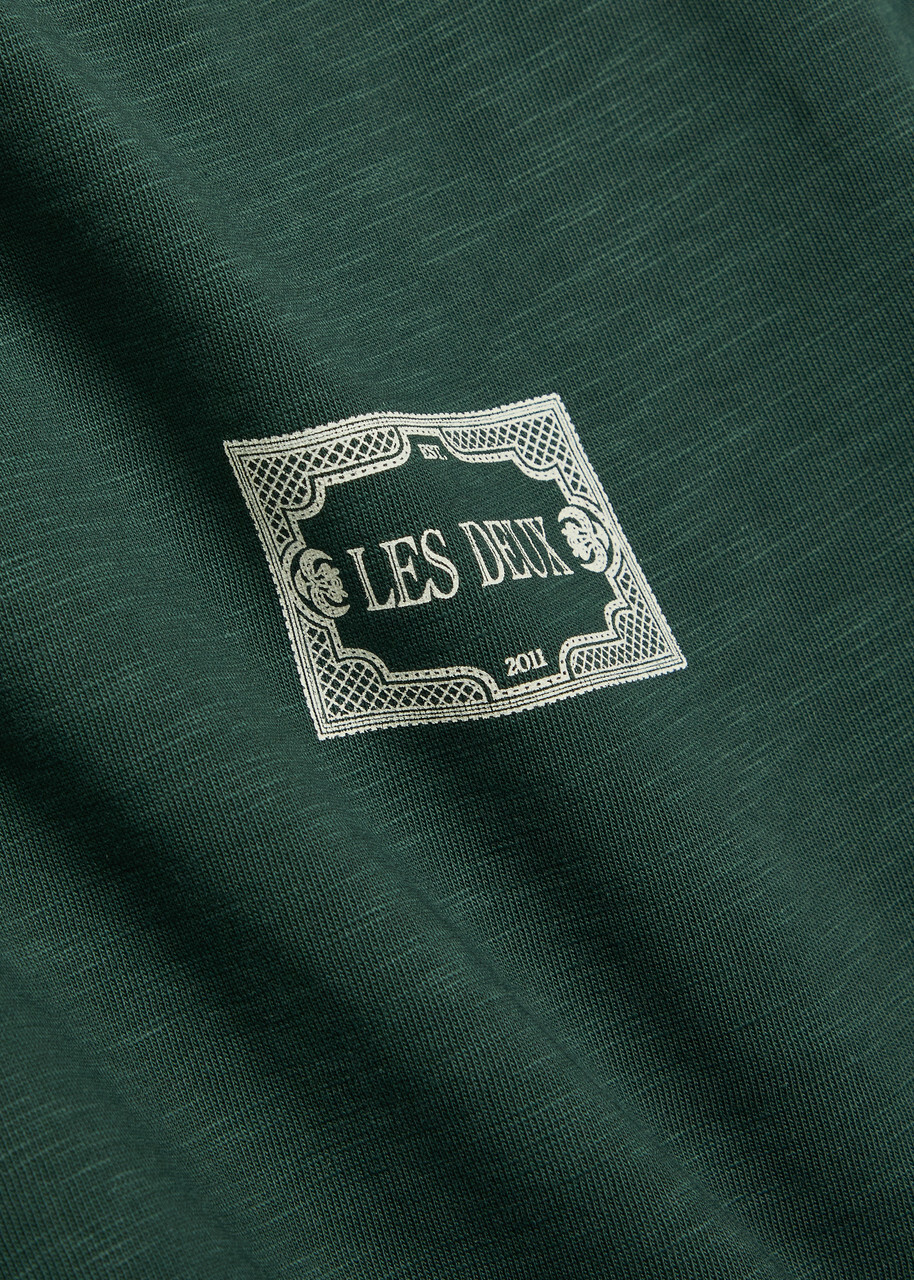 Les Deux Italian Logo-print Cotton T-shirt Green