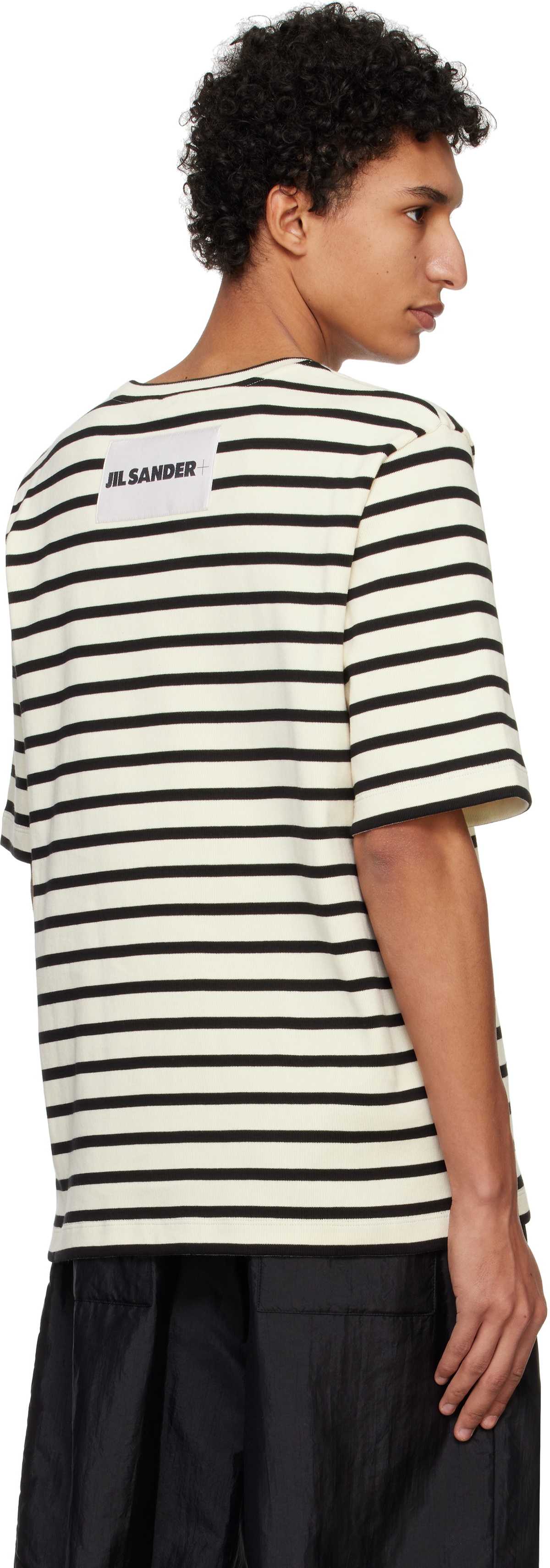 Jil Sander Navy & Off-White Striped T-shirt Jil Sander
