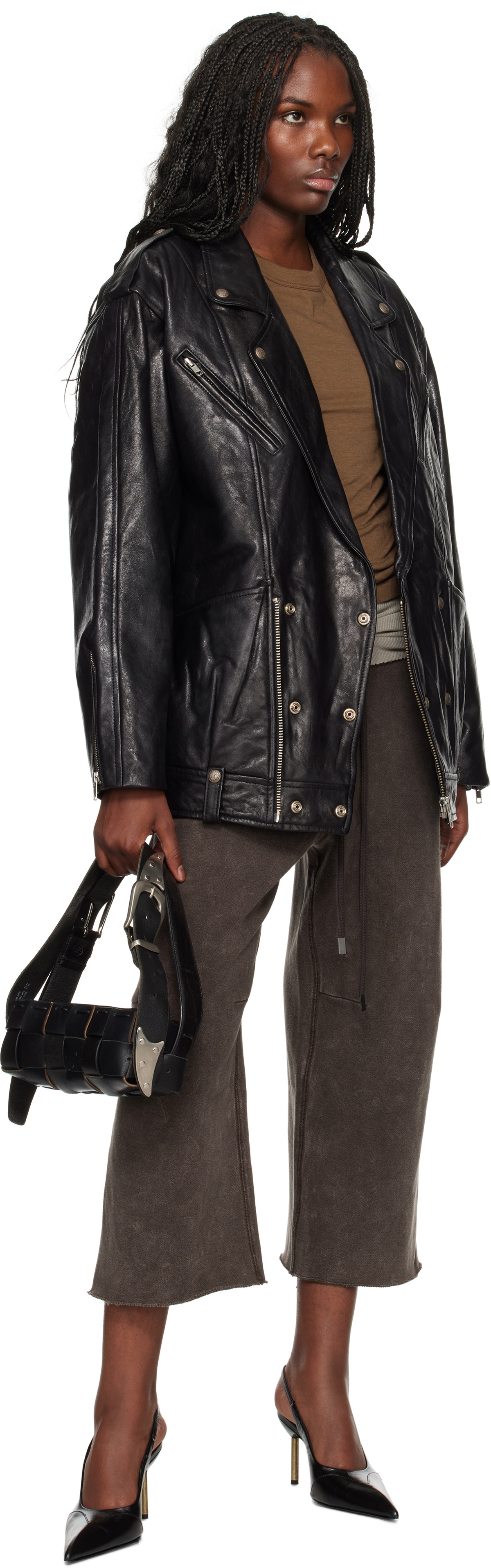 R13 Brown Articulated Knee Sweatpants