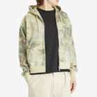 BEAMS Men's Faded Print Zip Up Hoodie in Woodland