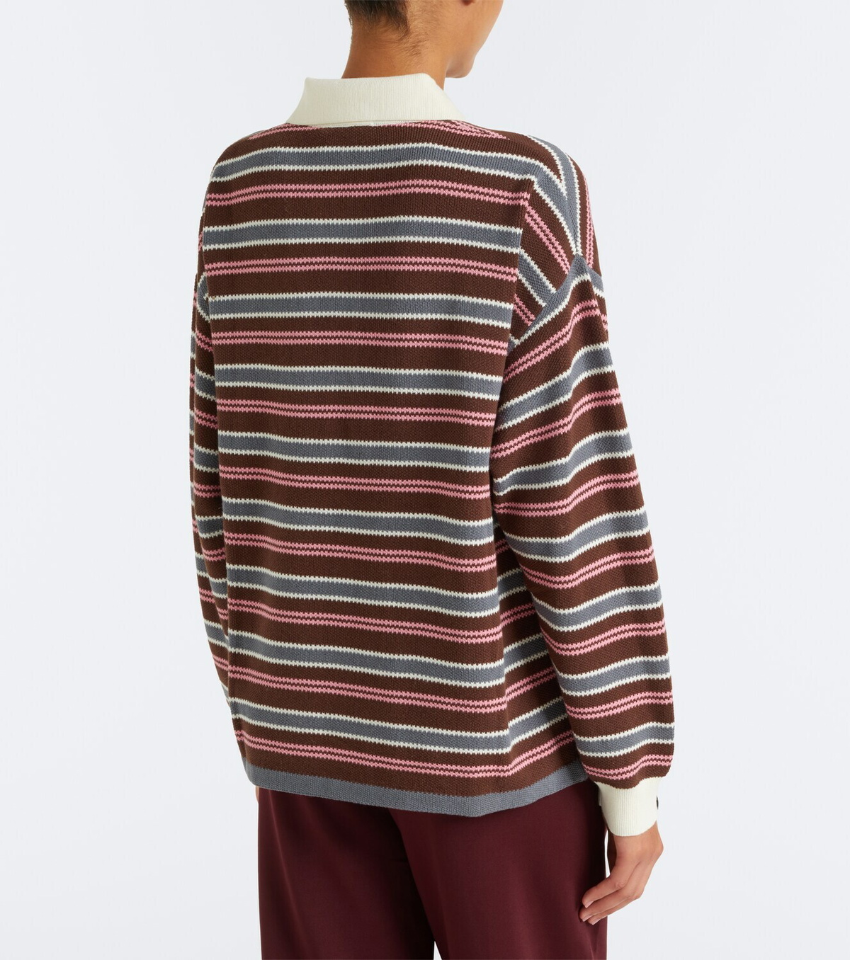 The Upside Wonder striped cotton polo sweater