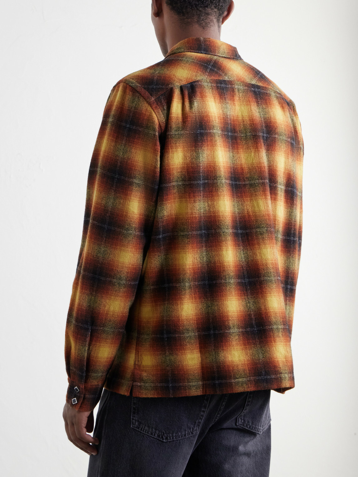 RRL - Jesse Checked Wool-Blend Flannel Shirt - Orange