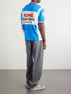 Aimé Leon Dore - Logo-Detailed Merino Wool Half-Zip T-Shirt - Blue