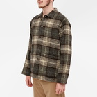 Universal Works Men's Check Wool Easy Overshirt in Brown