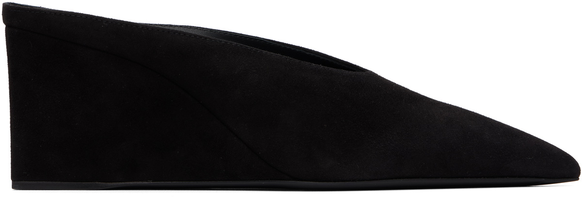 ALAÏA Black Cube Wedge Mule Heels