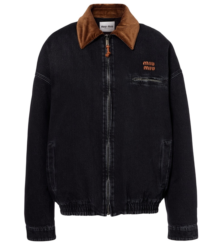Photo: Miu Miu Shearling-trimmed denim jacket