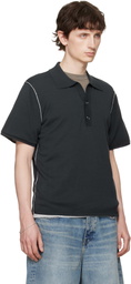 Won Hundred Black Jonas Two Layer Knit Polo