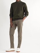 CANALI - Ribbed Merino Wool Mock-Neck Sweater - Green