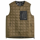 Taion Men's Mountain Crew Neck Light Down Vest in Dark Olive