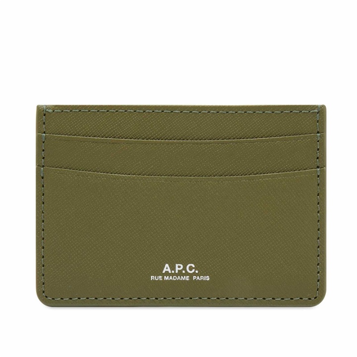 Photo: A.P.C. Men's André Card Holder in Wild Green