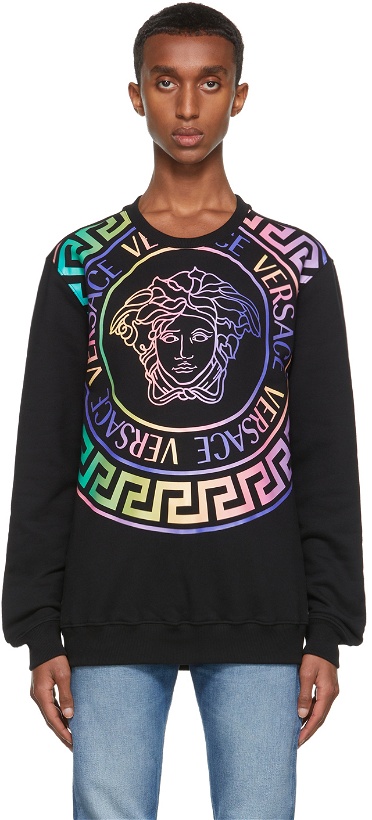 Photo: Versace Black & Multicolor Medusa Logo Sweatshirt