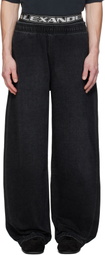 Alexander Wang Black Pre-Styled Brushed Denim Sweatpants