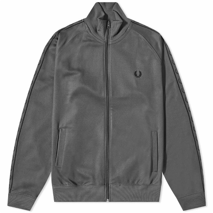 Photo: Fred Perry Authentic Men's Seasonal Taped Track Jacket in Gun Metal