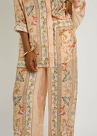 Zimmermann Roselight Printed Wide-leg Silk Trousers Pink