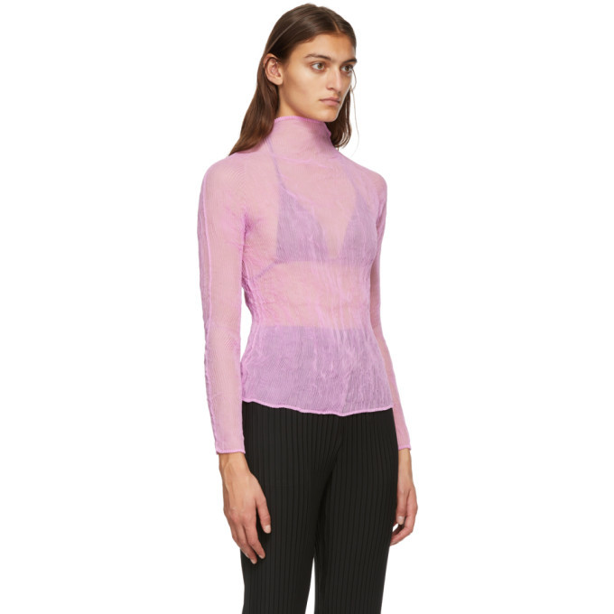 Issey Miyake Pink Chiffon Twist Blouse Issey Miyake Men