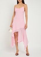 Bec & Bridge Tallis Asymmetric Chiffon Midi Dress Pink