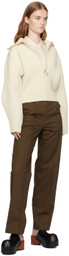 Recto Brown Pinched Seam Trousers