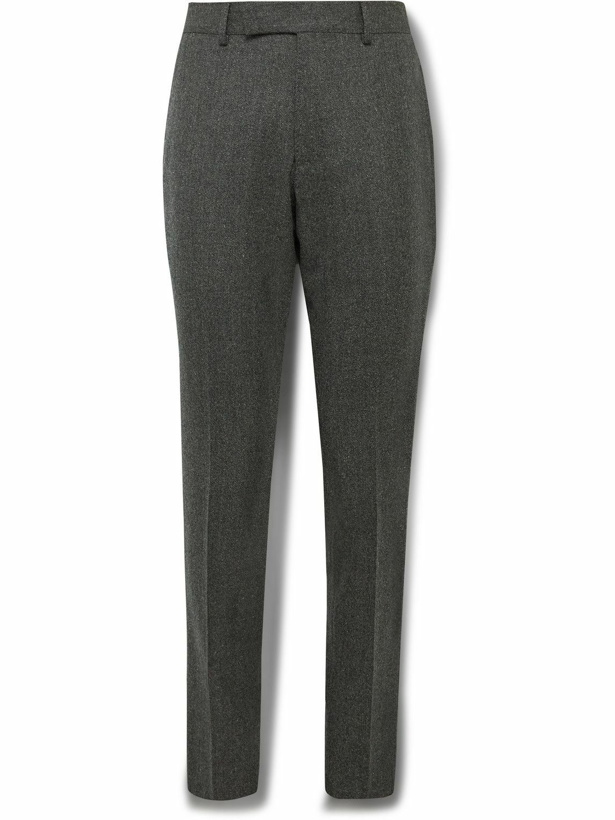 Photo: Dunhill - Mayfair Slim-Fit Wool-Flannel Trousers - Gray