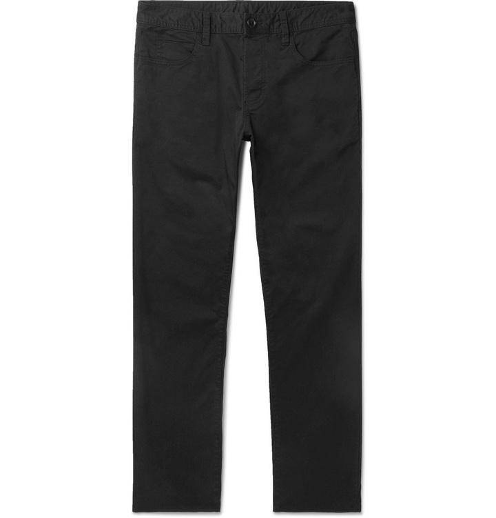 Photo: James Perse - Black Slim-Fit Cotton-Twill Trousers - Black