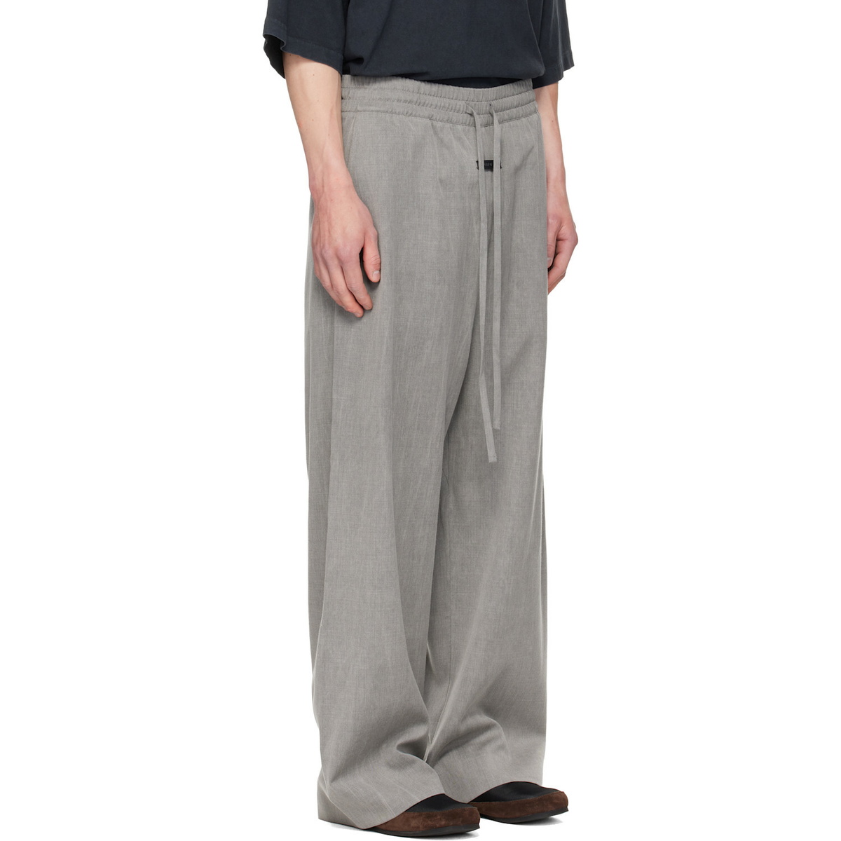Fear of God Gray Wide Leg Drawstring Trousers