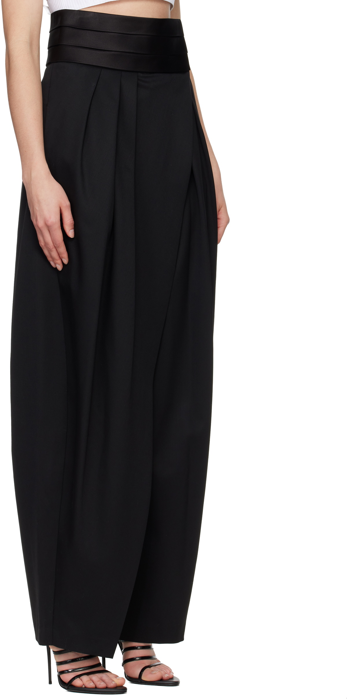 ALAÏA Black Tux Round Wool Trousers