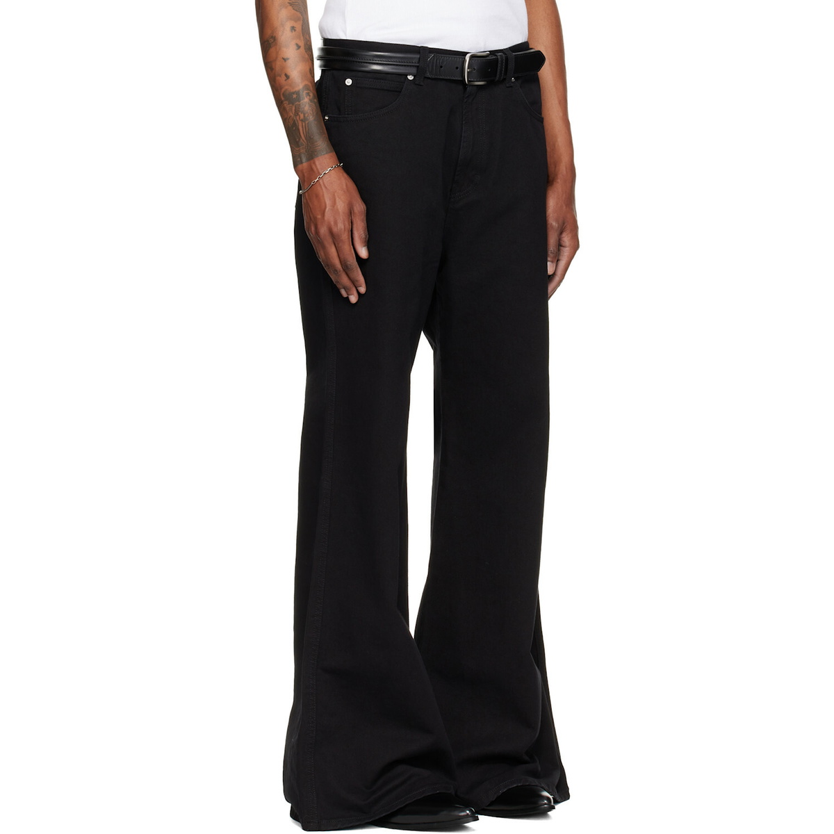 LU'U DAN Black Denim Phat Jeans
