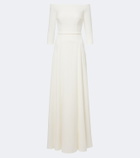 Safiyaa Bridal Amadora off-shoulder crêpe gown