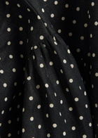 Faithfull The Brand La Cala Polka dot Linen Midi Dress Black And White