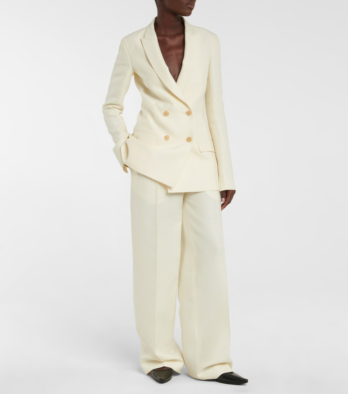 The Row Gordon high rise wool and silk pants The Row