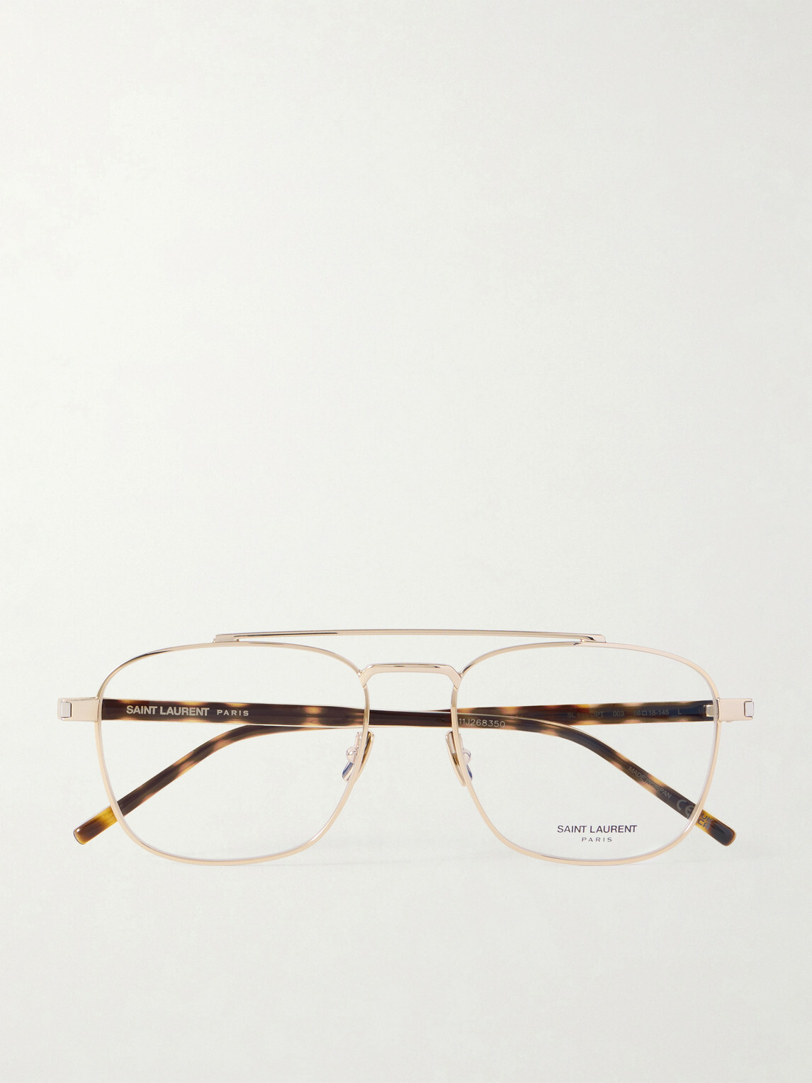 SAINT LAURENT - Pilot viator-Style Gold-Tone Optical Glasses