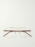 SAINT LAURENT - Pilot viator-Style Gold-Tone Optical Glasses