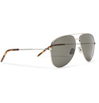 SAINT LAURENT - Aviator-Style Silver-Tone Sunglasses - Silver