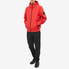 Stone Island Men's Soft-Shell Hooded Jacket in Red