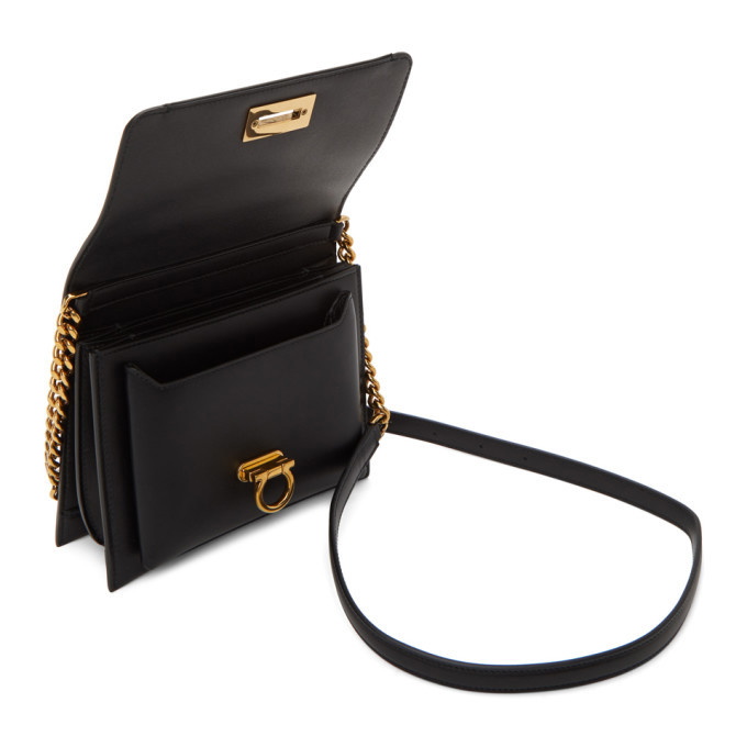 Ferragamo Studio Soft Small Leather Top Handle Bag Black