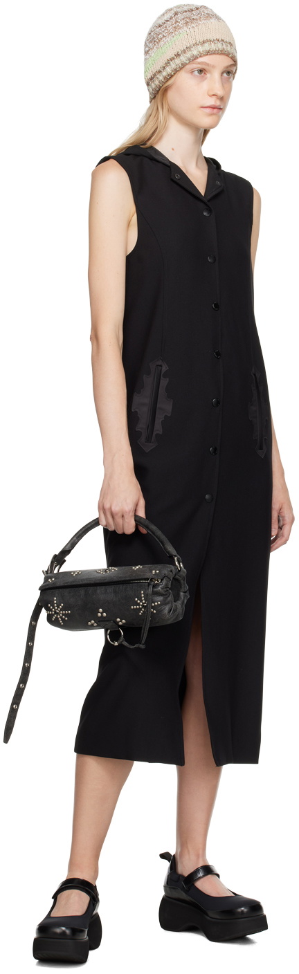 OPEN YY Black Zip Midi Dress