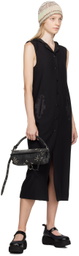 OPEN YY Black Zip Midi Dress