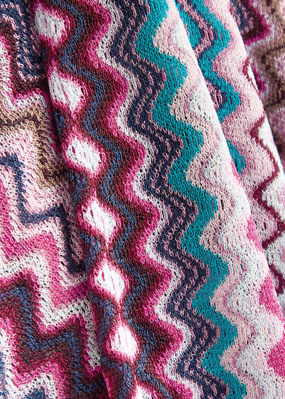 Missoni Zigzag-intarsia Fine-knit Poncho - Pink - One Size