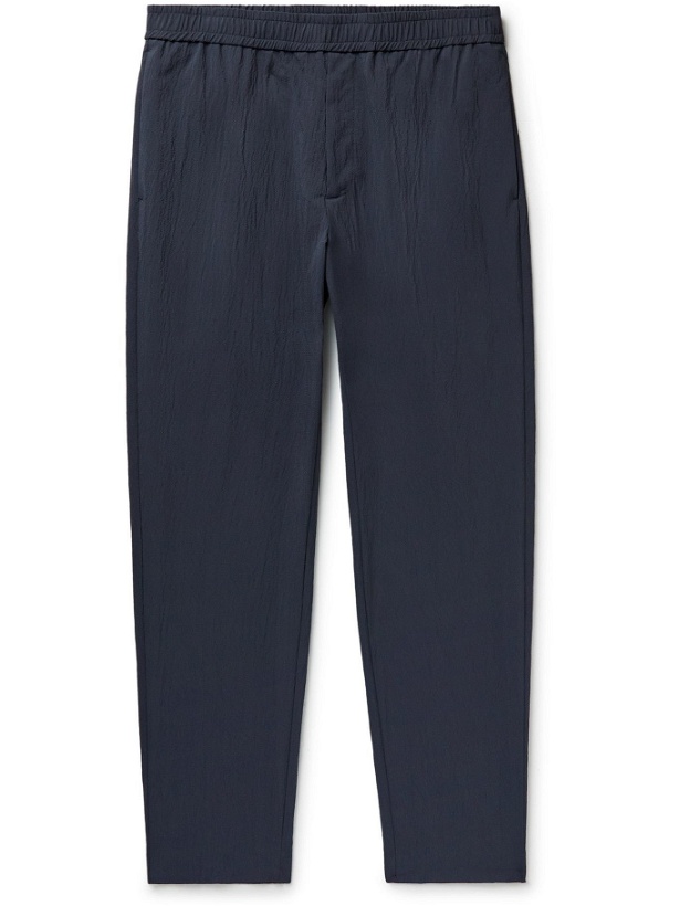 Photo: Theory - Graham Tapered Crinkled Nylon-Blend Trousers - Blue