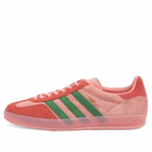 Adidas Men's Gazelle Indoor W in Semi Pink Spark/Preloved Green/Preloved Scarlet