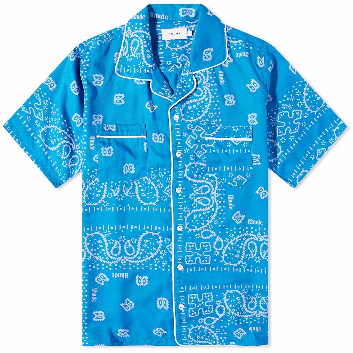 Photo: Rhude Men's Bandana Vacation Shirt in Blue