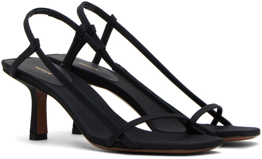 サンダル・ミュール NEOUS Two-Tone Leather Merga Sandals NEOUS Black Merga Heeled Sandals