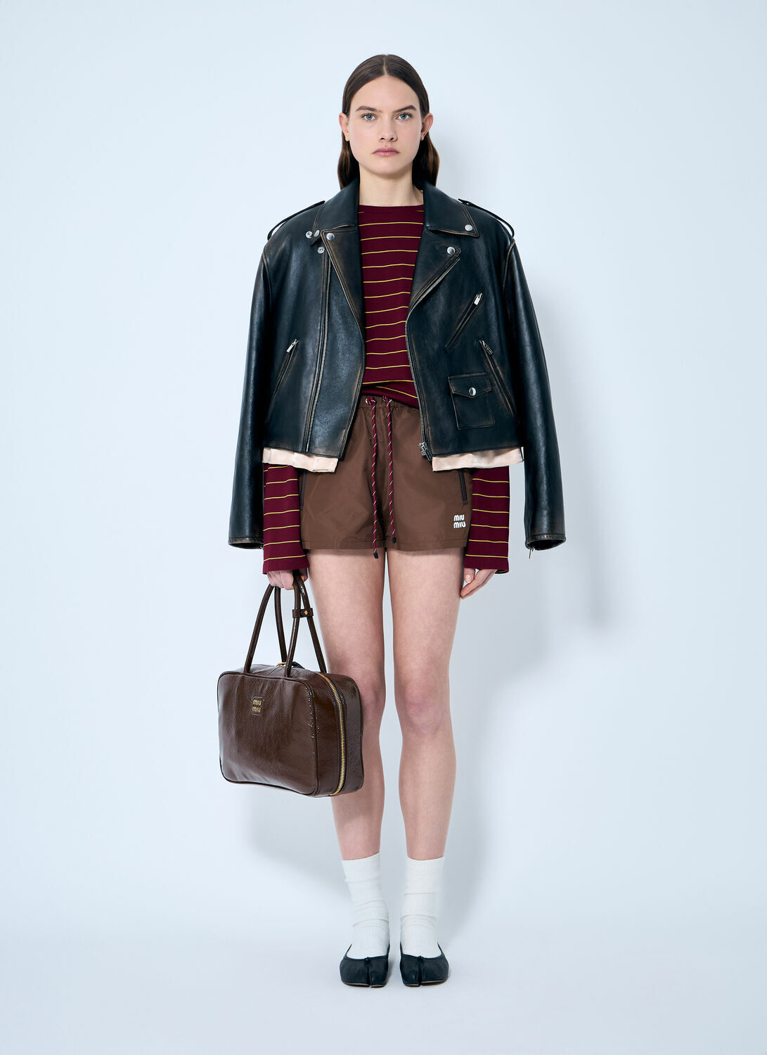 Miu Miu Tec Canvas Shorts