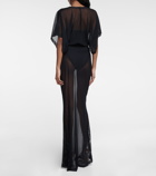 Norma Kamali Obie semi-sheer maxi dress